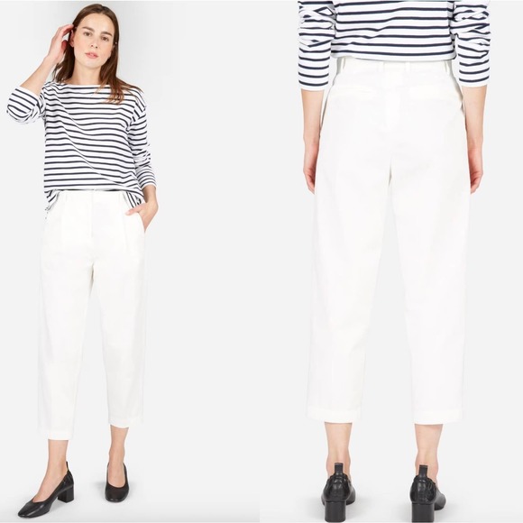 Everlane The Slouchy Cropped Chino Pant In Off White Size 2 New - Picture 1 of 15